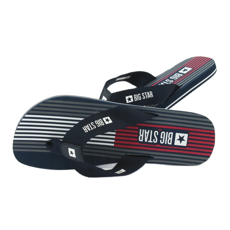 Chinelos masculinos Big Star 174463 azul marinho branco vermelho azul-marinho 4