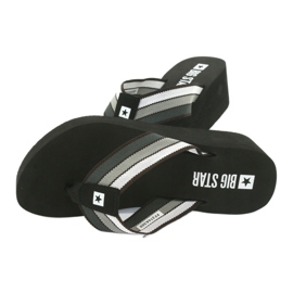 Chinelos Big Star na cunha 274A300 preto cinza 4