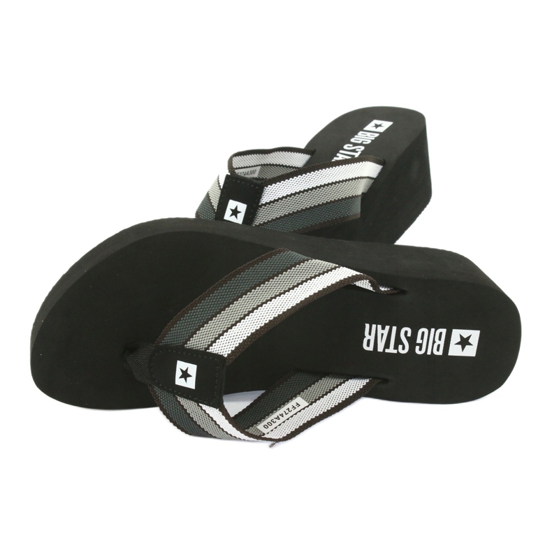 Chinelos Big Star na cunha 274A300 preto cinza 4