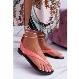 Lu Boo Neon Tied Sandals Japonesa Meliski Florence rosa 2