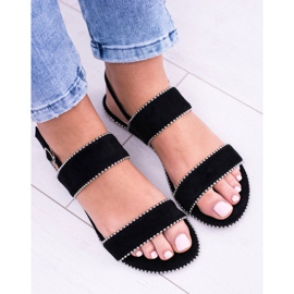 Lu Boo feminino sandálias pretas Jets Noeli preto 2