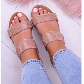 Sandálias de champanhe femininas Lu Boo com zircônia cúbica perfeita rosa 2