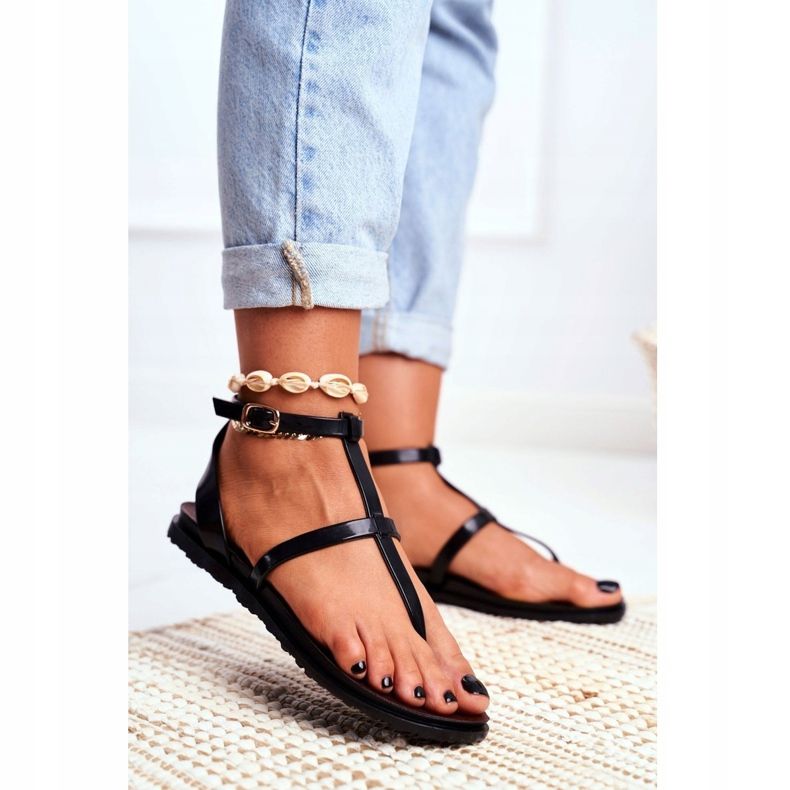 Lu Boo Sandals Romans, Japanese Lento Black preto 1