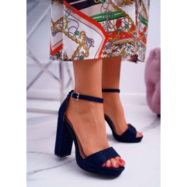 ADY Sandálias azuis marinho femininas com salto plataforma Debora azul marinho 2