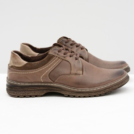 KOMODO Botas quentes masculinas de couro Ernesto Brown para o inverno marrom 2