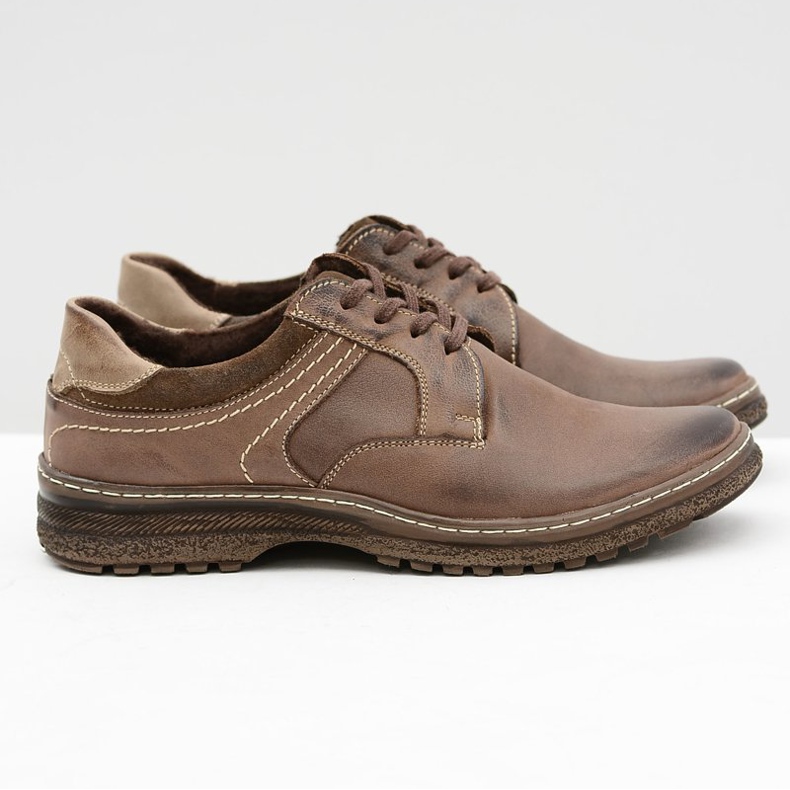 KOMODO Botas quentes masculinas de couro Ernesto Brown para o inverno marrom 2