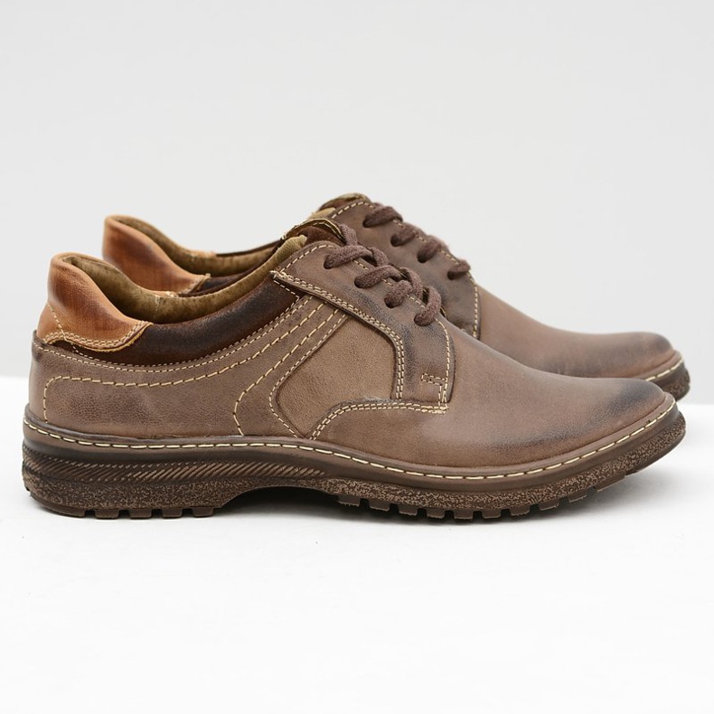 KOMODO Sapatos masculinos marrons Ernesto de couro natural castanho 1