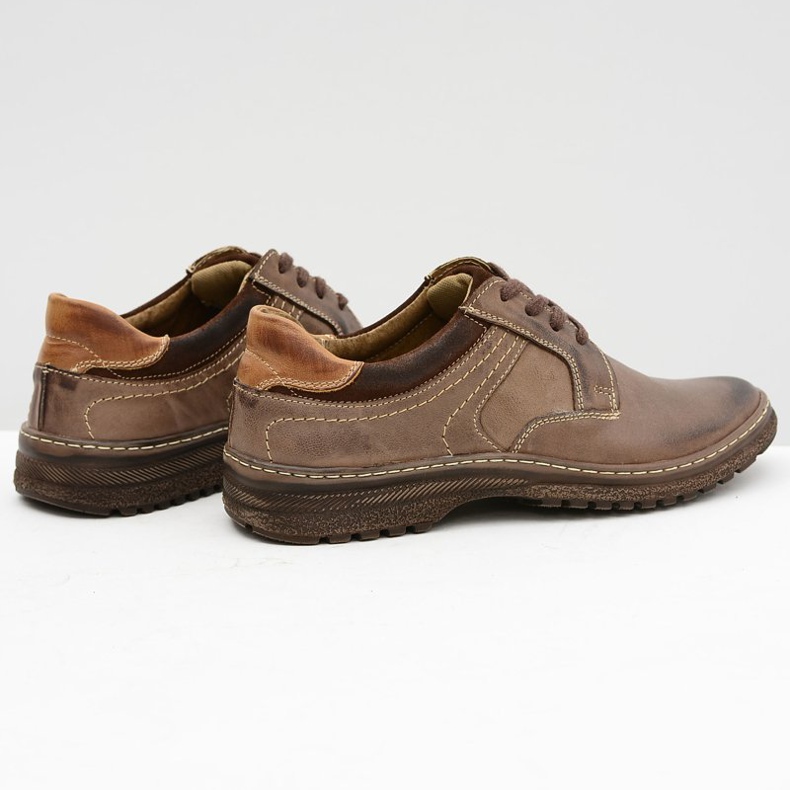 KOMODO Sapatos masculinos marrons Ernesto de couro natural castanho 2