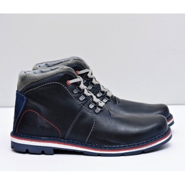 Mario Boschetti Botas quentes de couro masculino Teslo azul marinho 2