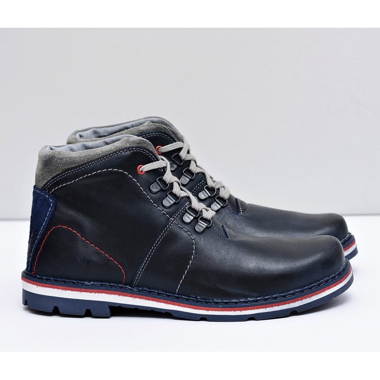 Mario Boschetti Botas quentes de couro masculino Teslo azul marinho azul-marinho 2