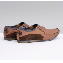 KOMODO Mocassim polonês masculino de couro marrom Teodoro 2
