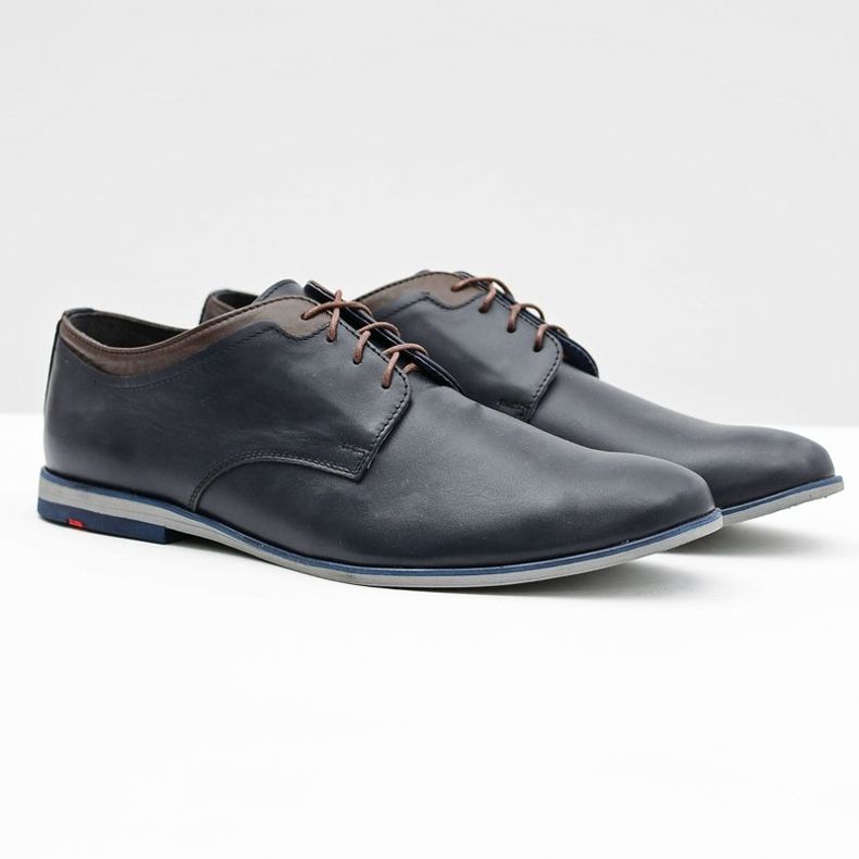 Gejms Sapatos Gianni de couro azul marinho masculino azul-marinho 1