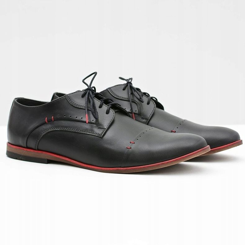 Gejms Sapatos elegantes masculinos de couro preto Isacco 1