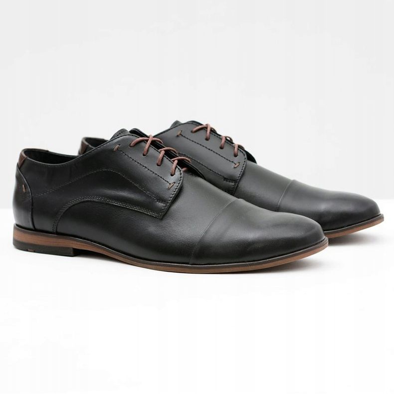 Gejms Sapatos Livio de Couro Preto Masculino 1