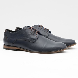 Gejms Sapatos masculinos de couro azul marinho Livio azul-marinho 1