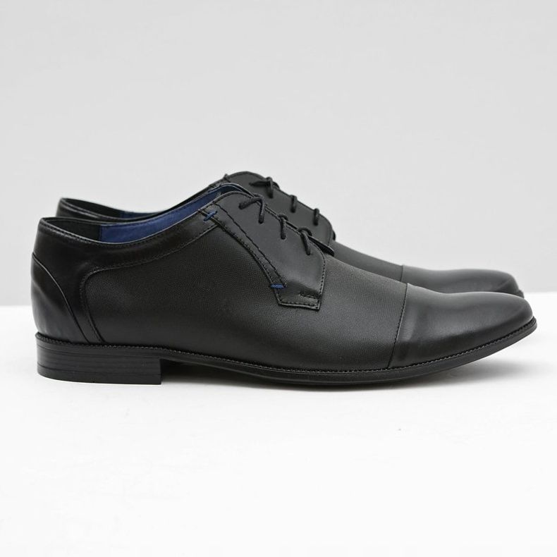 Gejms Sapatos Formais de Couro Preto Leopoldo 2