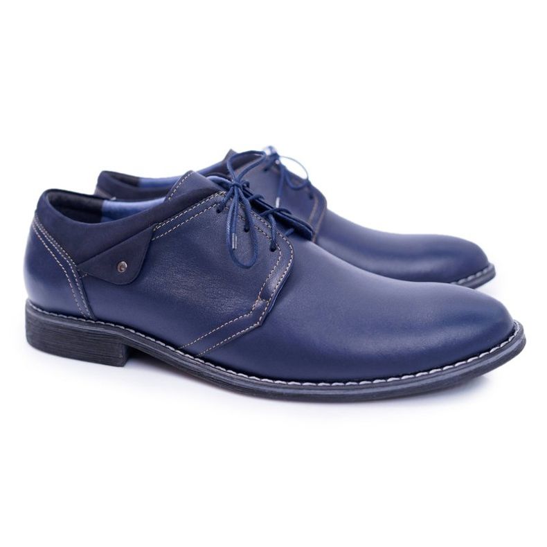 Bednarek Polish Shoes Brogues masculino Bednarek elegante couro azul marinho Oliviero azul-marinho 1