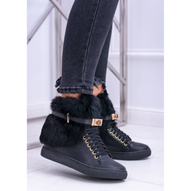 Botas Lu Boo Pretas com Pele Gisele Natural preto 2