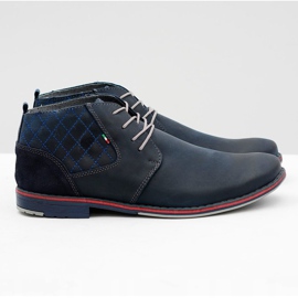Gino Tuzzi Grenade Masculino Couro Sapatos Graziano azul marinho 2
