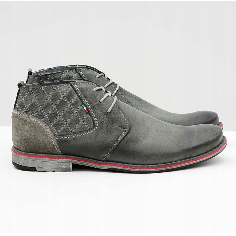 Gino Tuzzi Sapatos de couro masculino cinza Graziano 2