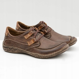 KOMODO Sapatos marrons de couro masculino Elton castanho 1