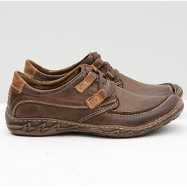 KOMODO Sapatos marrons de couro masculino Elton castanho 2