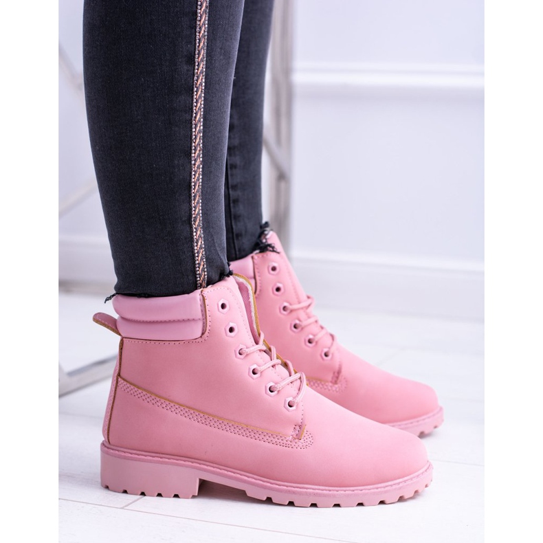SEA Botas de madeira pastel feminino em pó rosa Lucy 2