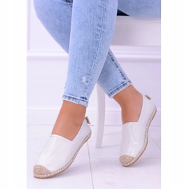 Alpercatas Lu Boo Branco Feminino Slip On Brocade Miravet 1