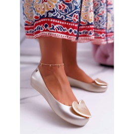 HV Ouro feminino bailarinas Meliski Hearts Diamond dourado 1