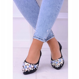 Lu Boo Black Ballerinas on Elastic Stones Even preto 1