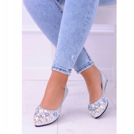 Lu Boo Silver Ballerinas on Elastic Stones Even cinza 1