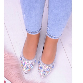 Lu Boo Silver Ballerinas on Elastic Stones Even cinza 2