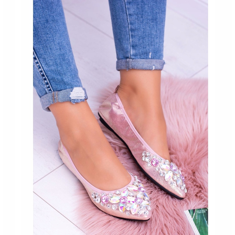 Lu Boo Pink Ballerinas on Elastic Stones Even rosa 2 Lu Boo Pink Ballerinas on Elastic Stones Even rosa 2