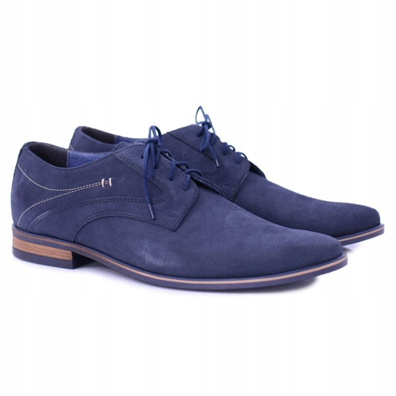 Bednarek Polish Shoes Brogues masculino Bednarek elegante couro camurça azul marinho Eligio 1