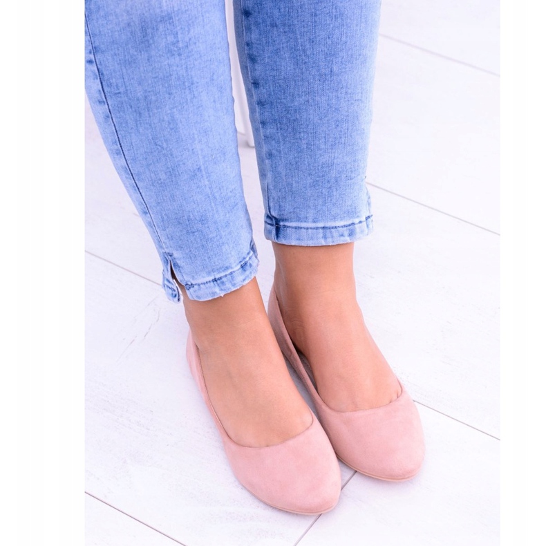 PS1 Bailarinas rosa feminino camurça bueno 2