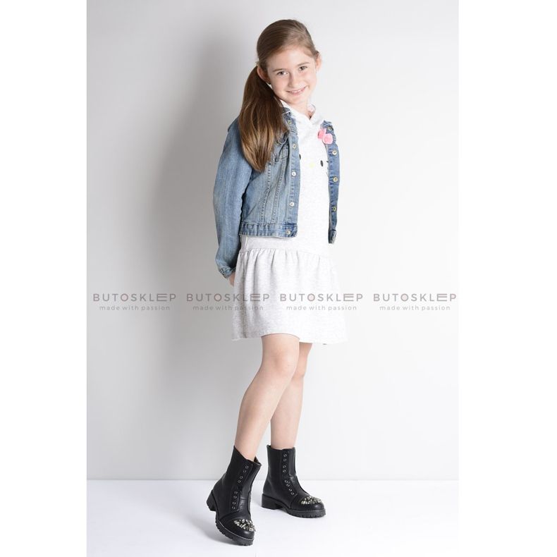 Botas de tornozelo Lu Boo Black infantis com zircônia cúbica Pu LittleCarrie preto 1 Botas de tornozelo Lu Boo Black infantis com zircônia cúbica Pu LittleCarrie preto 1