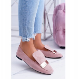 Mocassim feminino com prato Golden Lordsy Lu Boo Harlem rosa 1