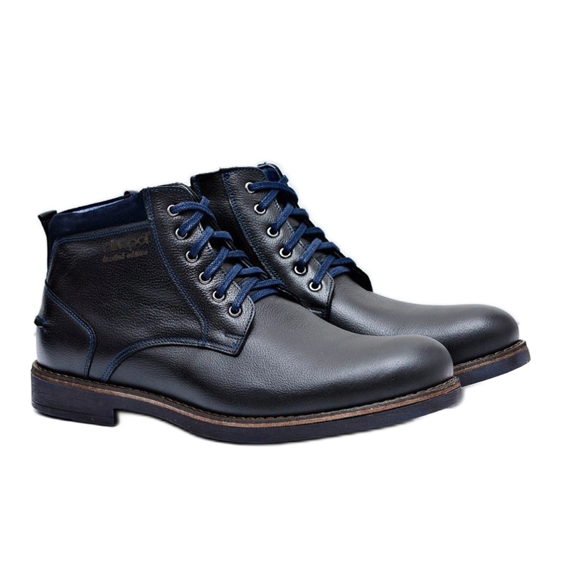 Nikopol Botas masculinas de couro preto calçado piere 1