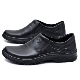 KOMODO Sapatos masculinos de couro preto Brogues Tamanhos grandes e modestos 1