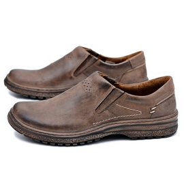 KOMODO Sapatos masculinos de couro marrom Brogues Tamanho Grande Modesto castanho 1