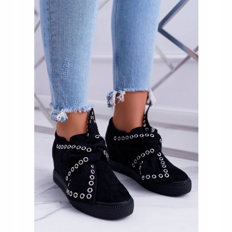 Tênis feminino Wedges Lu Boo Black Margo preto 1