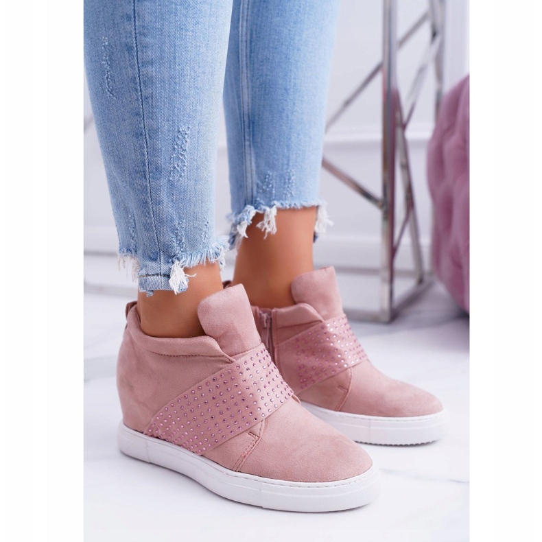 Tênis feminino rosa Lu Boo Lantejoulas rosa açúcar 1
