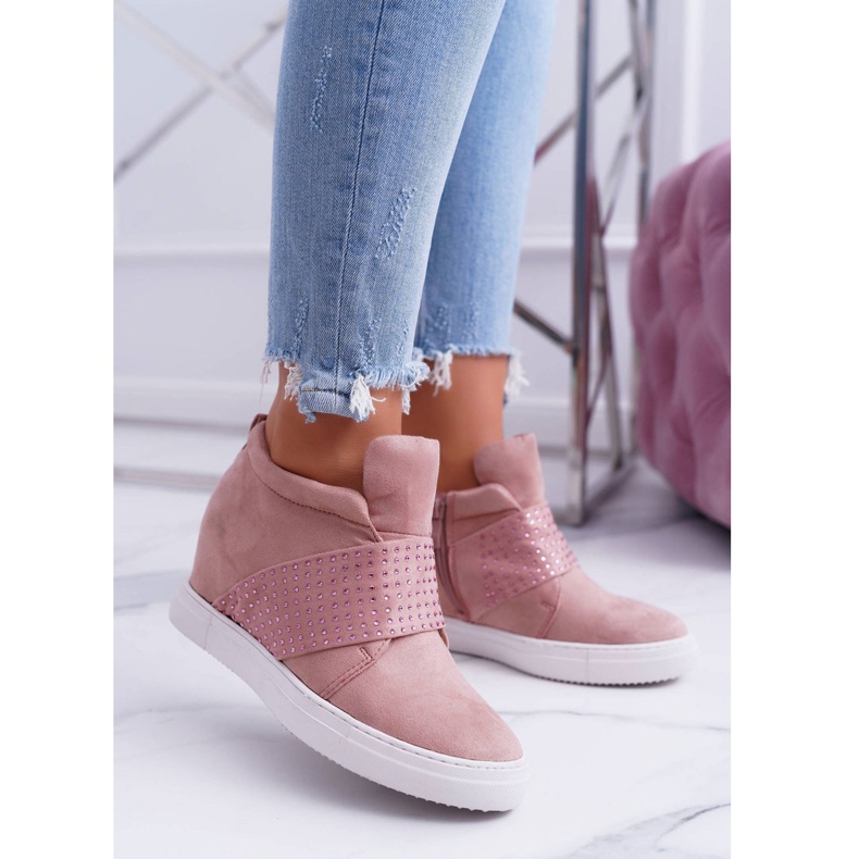 Tênis feminino rosa Lu Boo Lantejoulas rosa açúcar 2