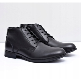 EVE Sapatos masculinos de couro preto Artemigo 1