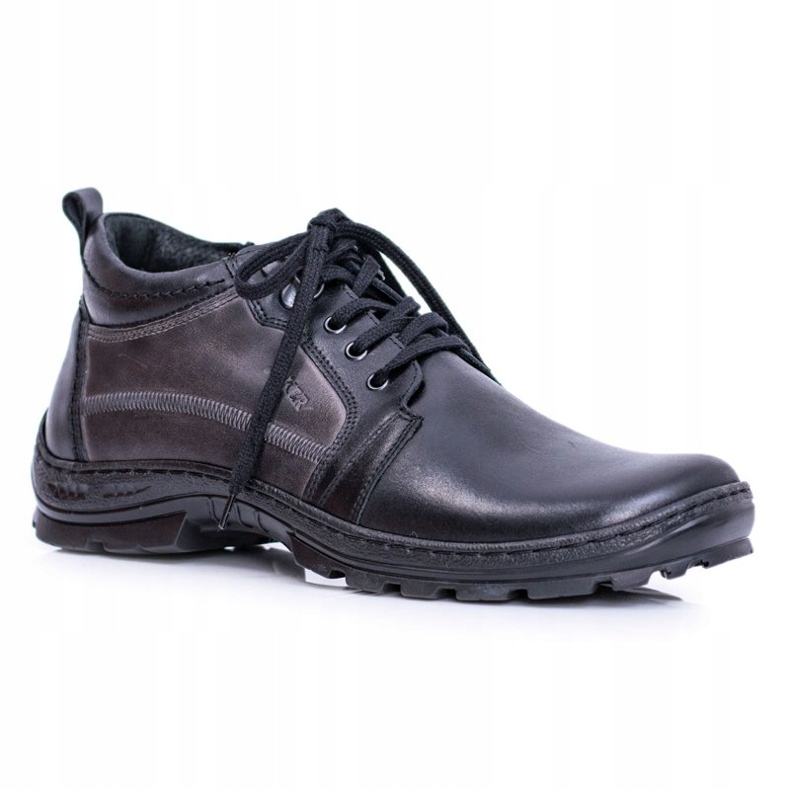 Joker Botas pretas masculinas Botas quentes de inverno Felgado preto 1