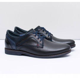Sapatos casuais masculinos de couro preto Nikopol Jericho 1