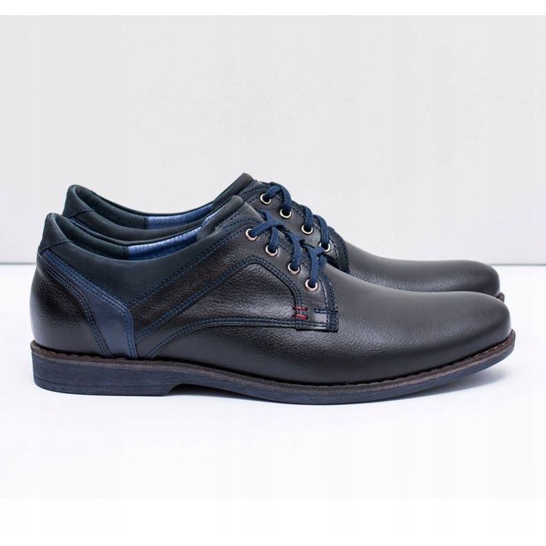 Sapatos casuais masculinos de couro preto Nikopol Jericho 2