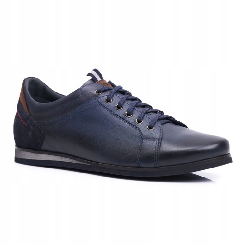 Sapatos esportivos masculinos de couro azul marinho Nikopol Achilles azul-marinho 1