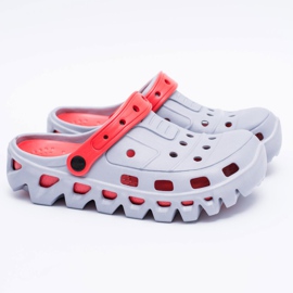 Flameshoes Chinelos leves de jardim masculinos cinzentos Kroks Eva vermelho cinza 2