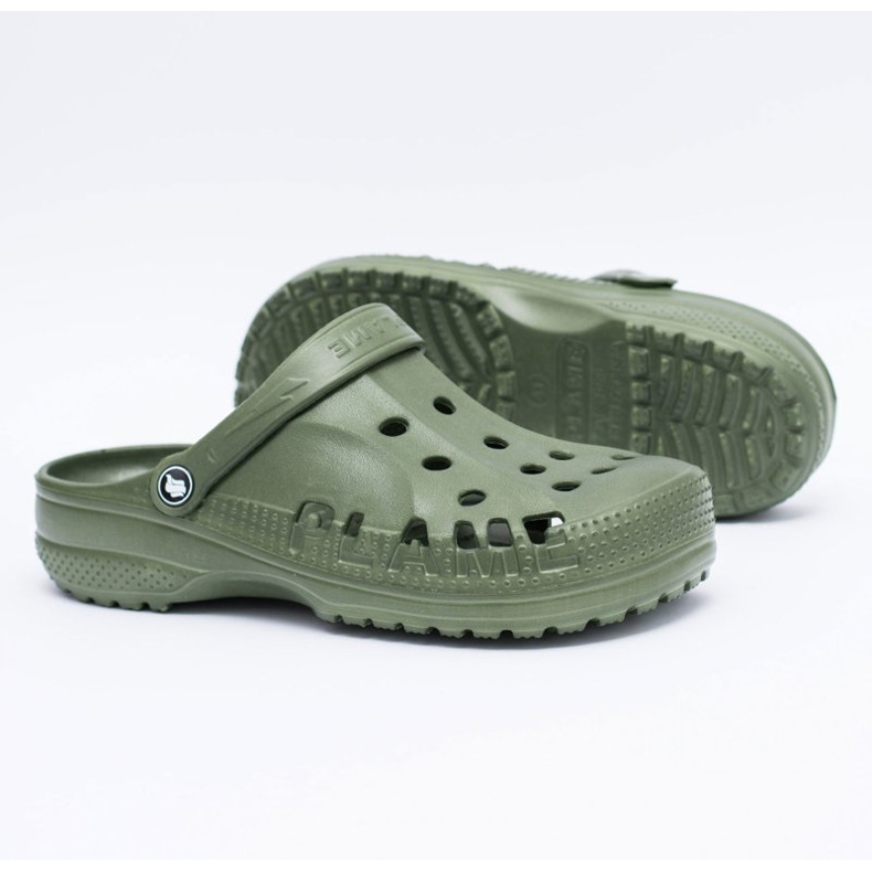 Flameshoes Chinelos masculinos para piscina Kroks Eva Green verde 1